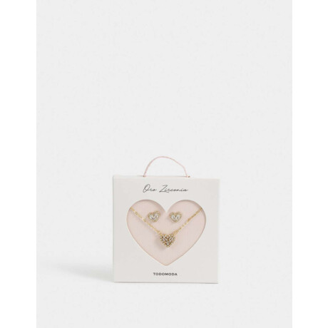 Set De Collar Y Aros Pasantes Bañado En Oro Dorado