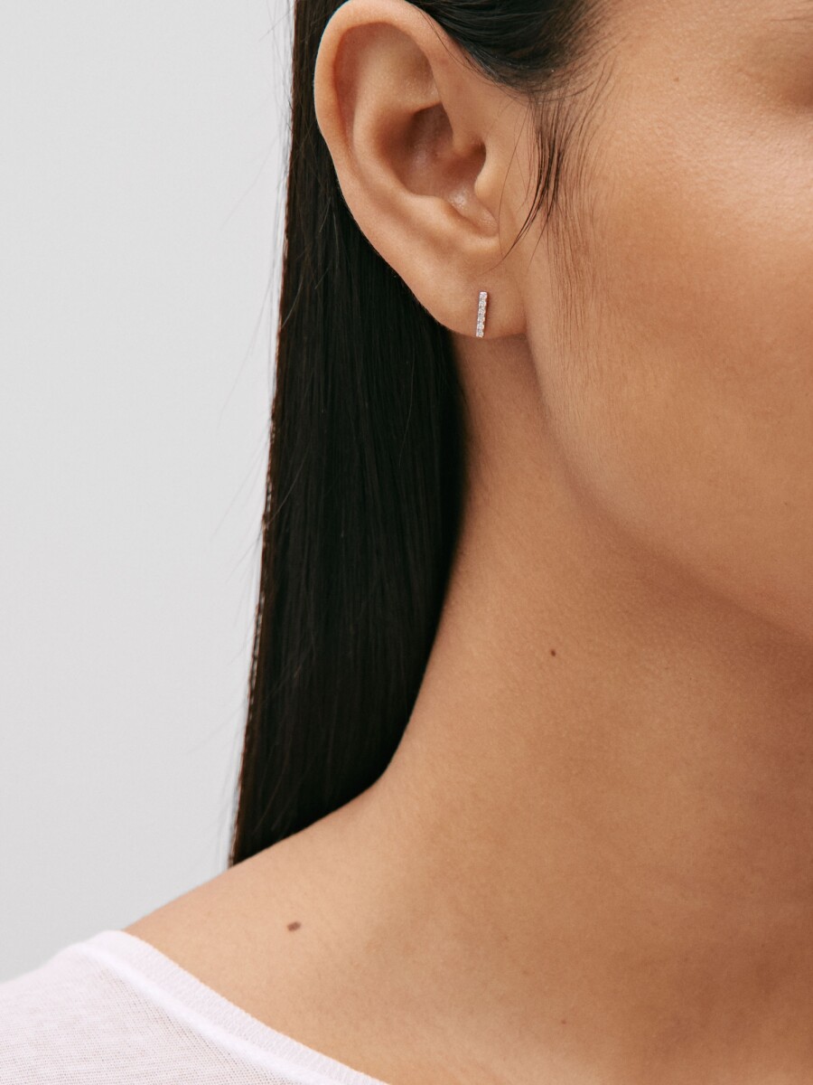 Pendientes De Plata 925 Con Cristales plateado