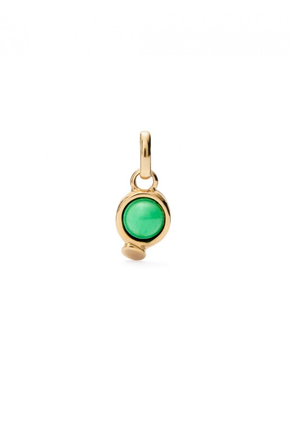CHARM BAÑADO EN ORO 18K CON PIEDRA VERDE. Charm