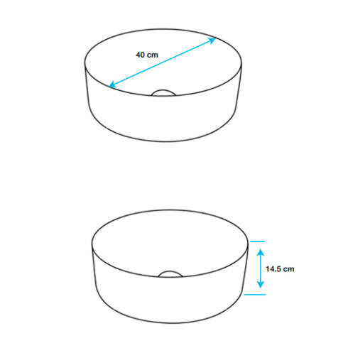 Bacha Circular De Loza Blanca Para Apoyar 40 Diá. 000