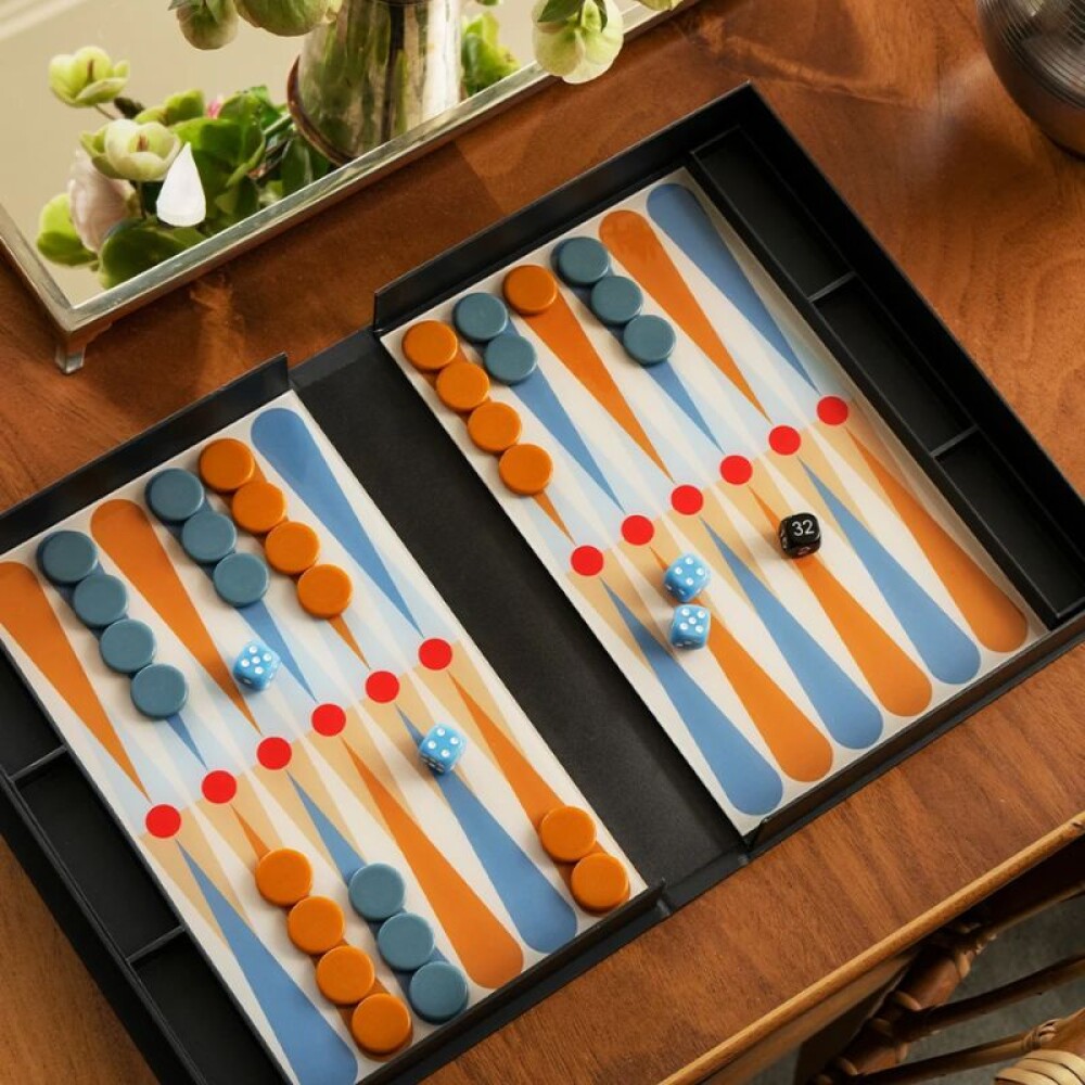 PRINTWORKS JUEGO DE BACKGAMMON ANTHRACIT NARANJA TURQUESA PRINTWORKS JUEGO DE BACKGAMMON ANTHRACIT NARANJA TURQUESA