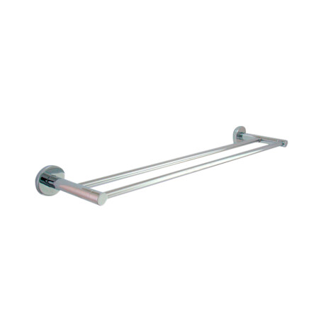 TOALLERO BARRA DOBLE METAL LINEA ROMA COLOR CROMO SATINADO CROMO