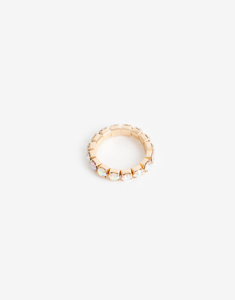 Anillos Chicos Strass Anillo Elástico Strass - Combinacion Multicolor