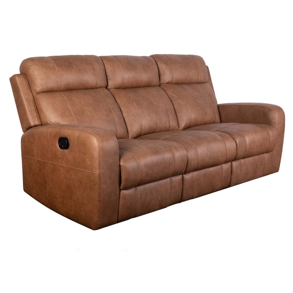 RECLINER MANUAL 3 CUERPOS TELA MARRON HAMILTON CAMEL