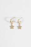 Aros dije estrella strass acero dorado