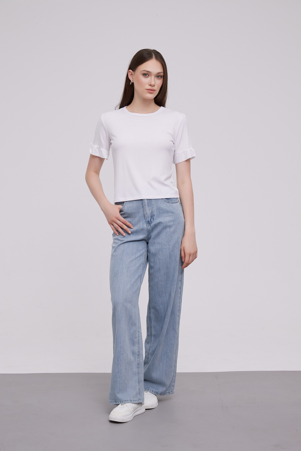 Pantalon Xinji Celeste Grisaceo