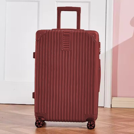 Valija Pequeña CarryOn 4 Ruedas Dobles Giratorias Candado Bordó