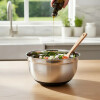 Bowl acero inox 25 cm base silicona negra PRISMA Bowl acero inox 25 cm base silicona negra PRISMA