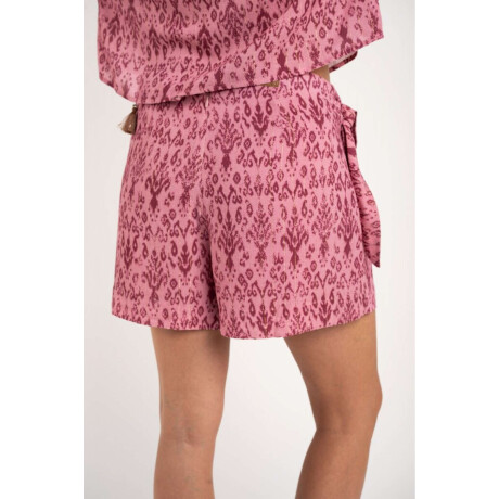 Skort Estampado Lurex Rosa