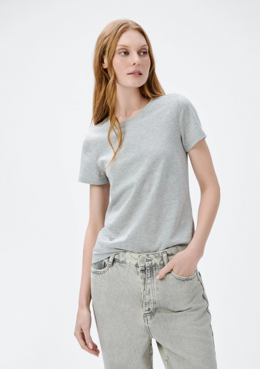 CAMISETA BÁSICA MANGA CORTA - GRIS 