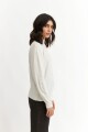 Sweater media polera con puños BLANCO
