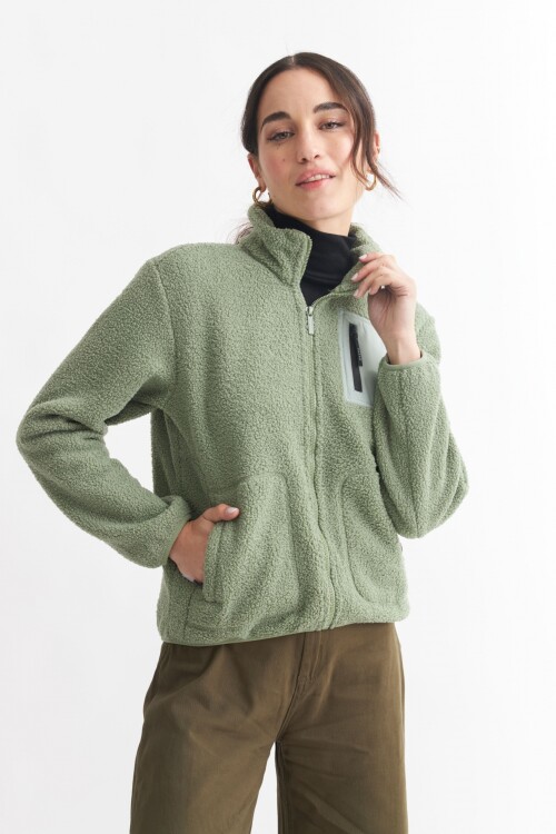 Campera en corderito VERDE