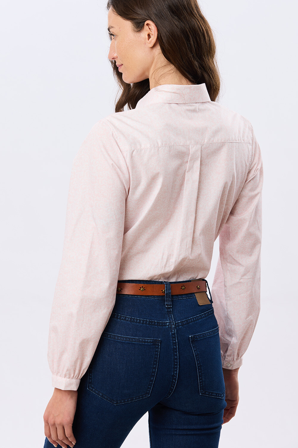 CAMISA ESTAMPADA CON FRUNCES Rosa