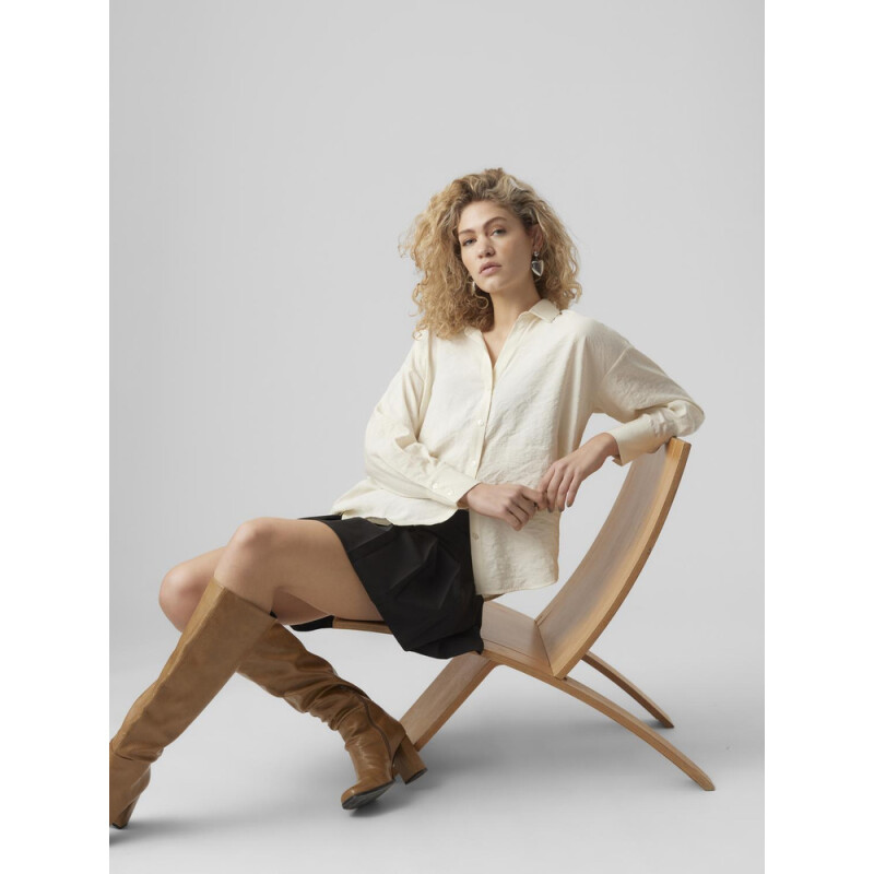 VMQUEENY LS OVERSIZE SHIRT WVN GA NOOS CORE-12 1 Antique White