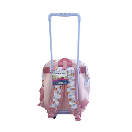 Mochila Infantil Paw Patrol Con Carro Tafeta Chica 35 X 26 Cm Coral
