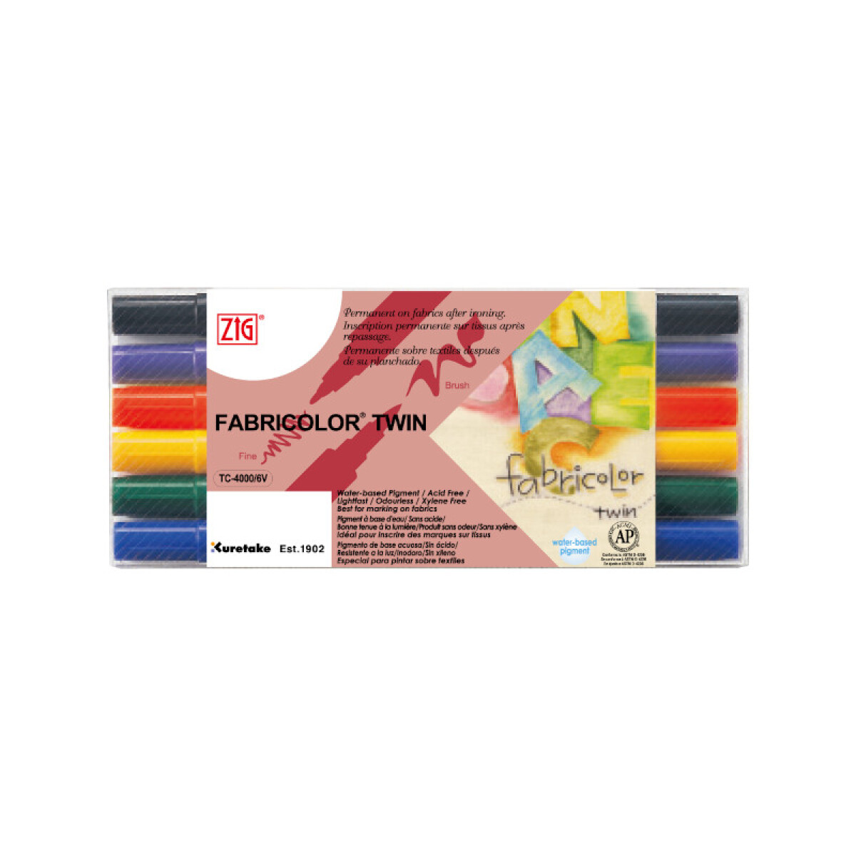 Marcadores Doble Punta para tela x 6 - ZIG 