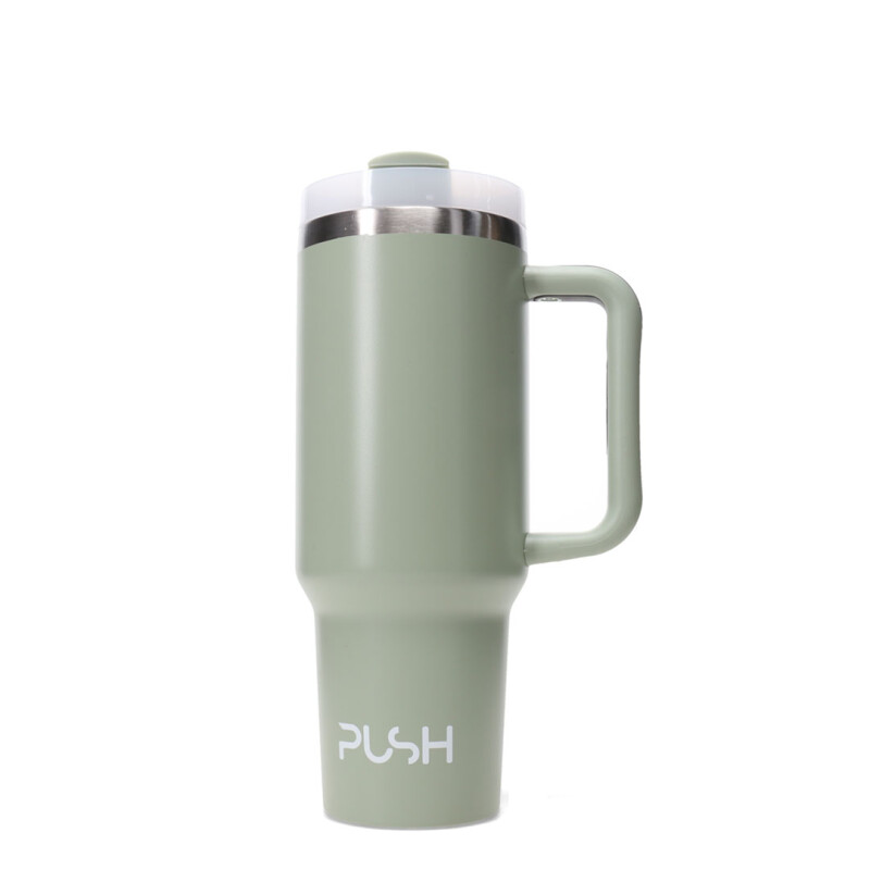 Botella Push Con Asa Verde