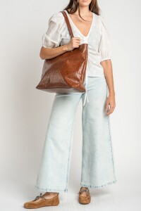 Blusa Bordada Frunces Nacar