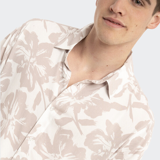 Camisa Reef de Manga Corta Estampada Blanco