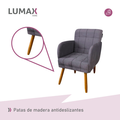 Pack x2 Sillón poltrona 1 cuerpo Lumax Maya nórdico de tela Gris