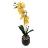 ORQUIDEA AMARILLO ARTIF C/MACETERO 50CM Unica
