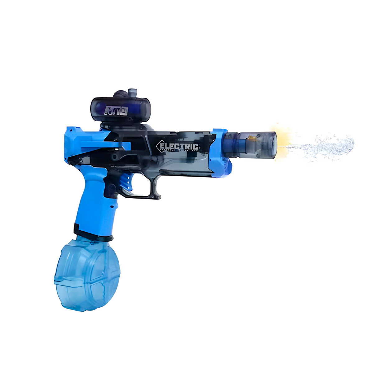 Pistola De Agua A Batería Recargable USB C/ Luz Sonido - Color Azul 