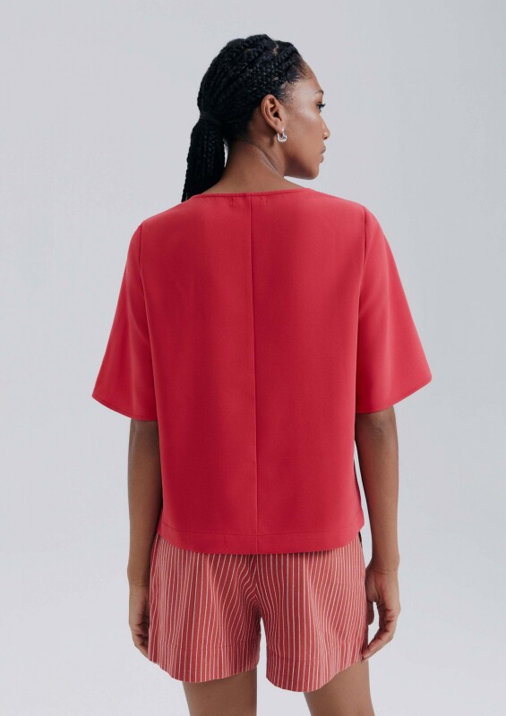 BLUSA FEM ROJO/AZUL MARINO/BLANCO