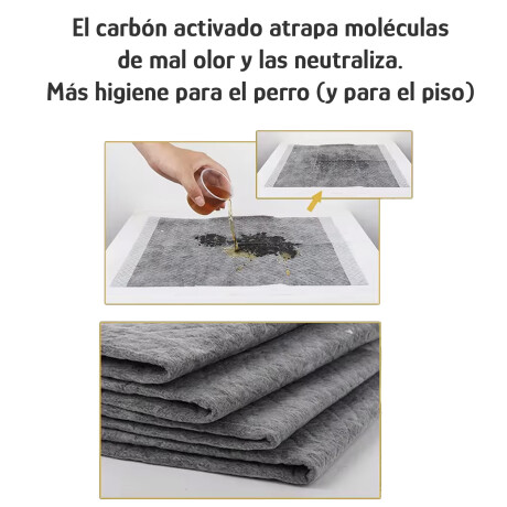 Pañales Mascotas L 60x60 cm c/Carbono 40pcs Antifugas Celeste