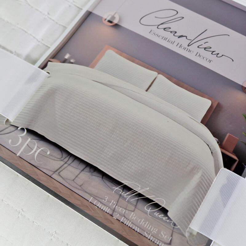 JGO CUBRE CAMA BLANCO FULL/QUEEN 224X224CM 3PZAS Unica