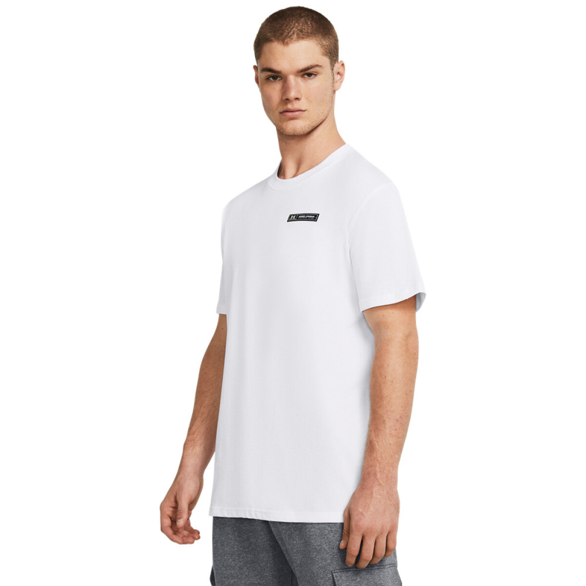 UA HW ARMOUR LABEL SS-YLW - WHT-100 