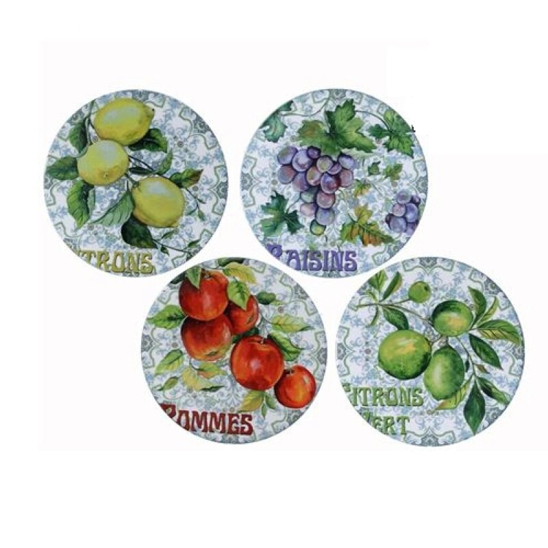 Posavasos de Cerámica Frutas 10,8 cm Diseños Surtidos AZULEJO REDONDO CERAMICA LEMON 10.8CM