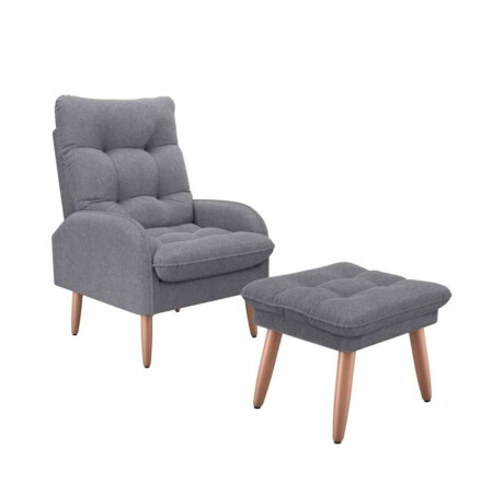 Butaca 1 Cuerpo Living + Puf Nantes Gris