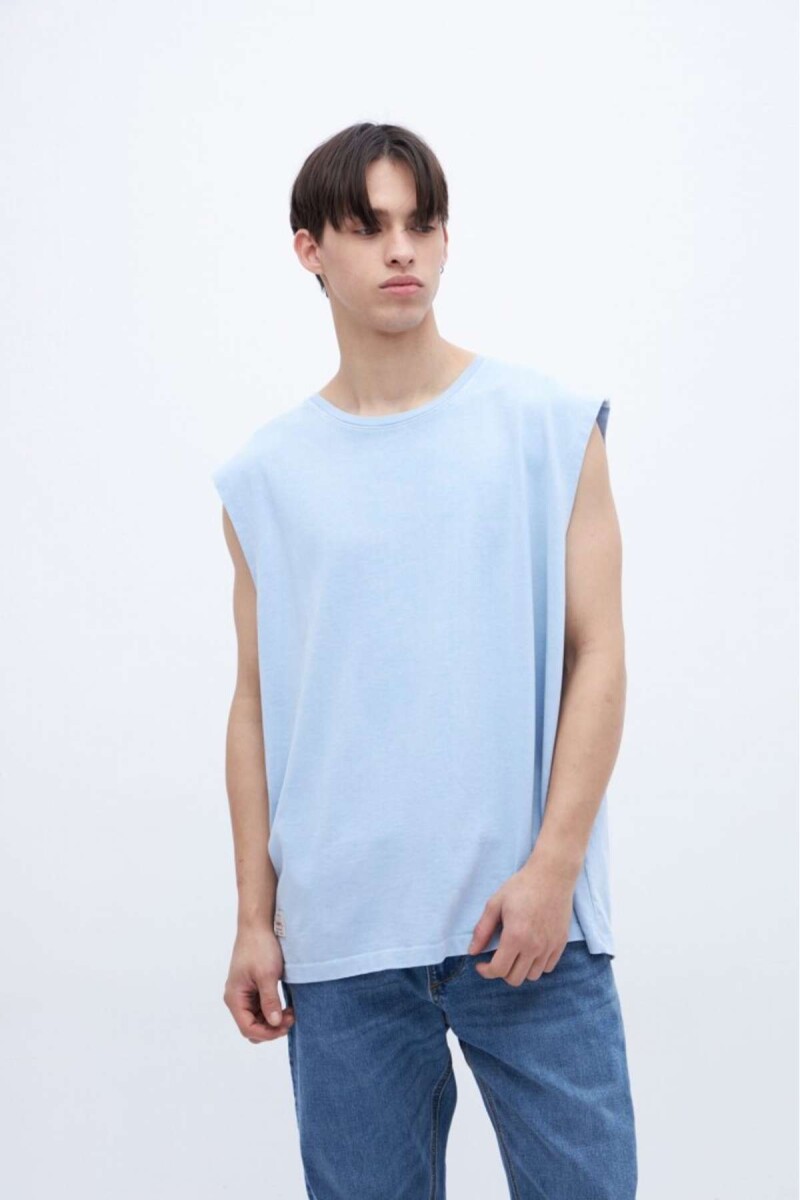 Musculosa Poe - Celeste 