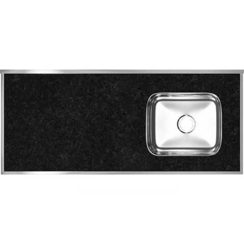 Mesada c/pileta inox 120cm Negra Derecha Forminox Mesada C/pileta Inox 120cm Negra Derecha Forminox