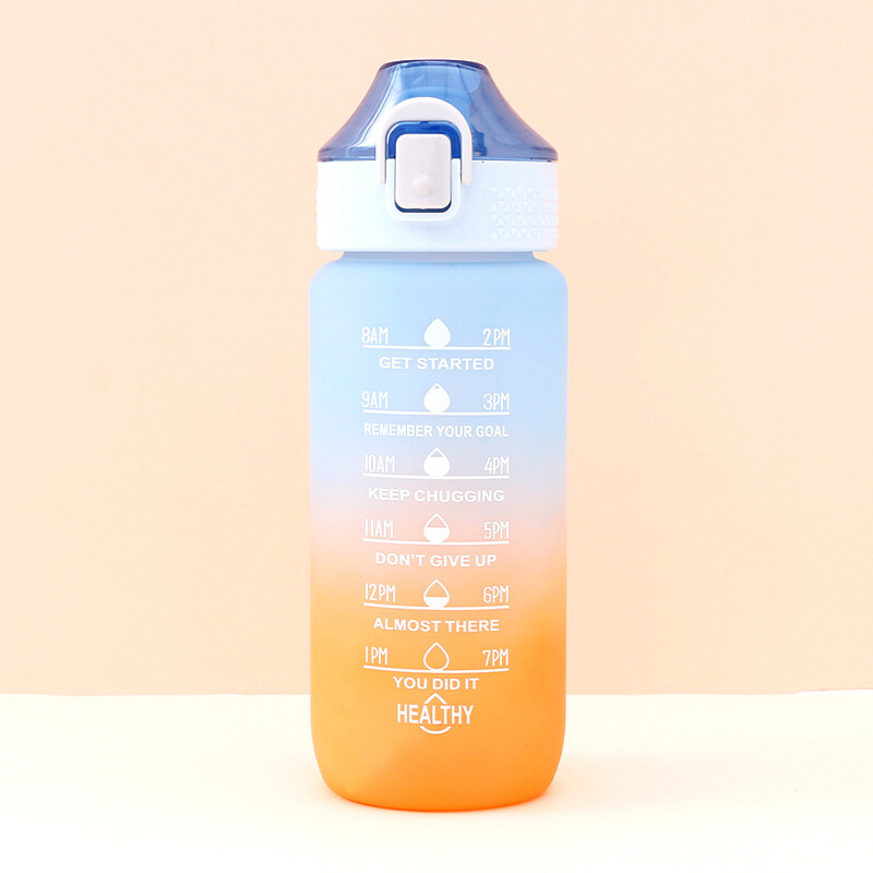 Botella Graduada Motivacional - Azul Naranja - 700ml Botella Graduada Motivacional - Azul Naranja - 700ml