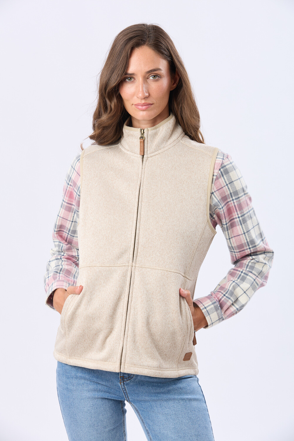 CHALECO CUELLO ALTO Beige
