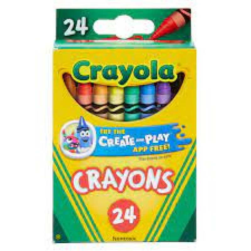 Crayones, tamaño regular, 24 unidades Crayones, tamaño regular, 24 unidades