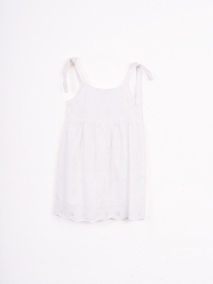 VESTIDO BRODERIE - BLANCO 