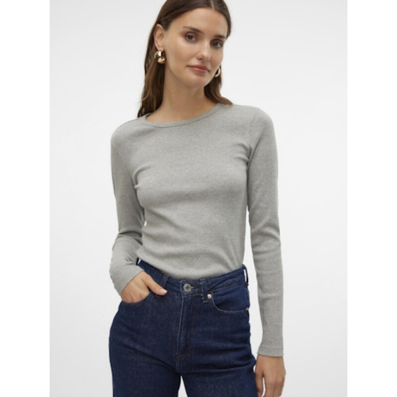 VMCHLOE LS LUREX SHORT TOP JRS CORE-20 1 Light Grey Mela/Detail SILVER