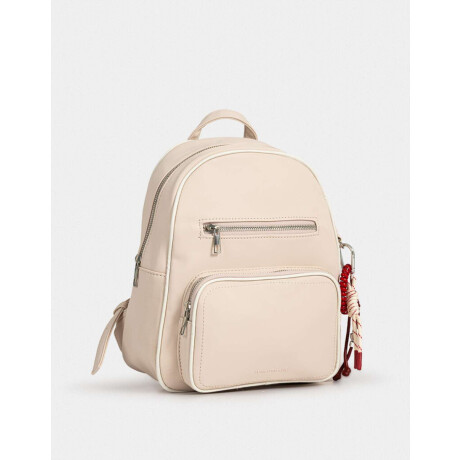 Mochila Cuerina Azul Blanco Crudo