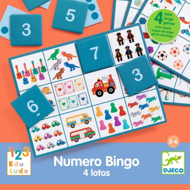 Juego de Mesa Bingo de Números Djeco Juego de Mesa Bingo de Números Djeco