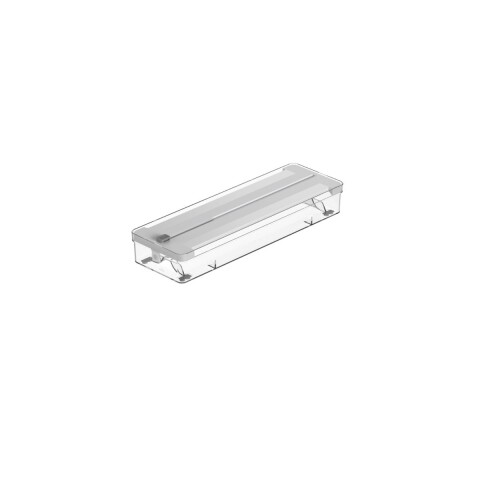 Porta Rollo doble para film y aluminio con tapa y cortador Blanco