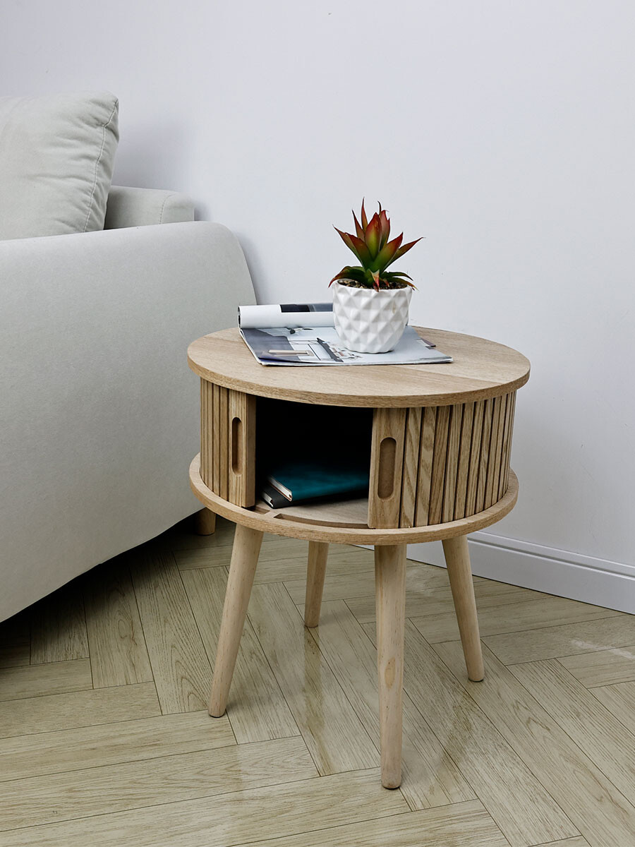 MESA LATERAL RIPADA - MADERA 