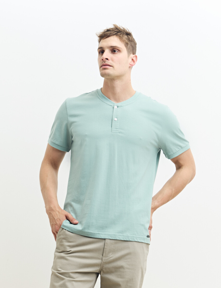 T-SHIRT HARRINGTON LABEL - Verde Agua 