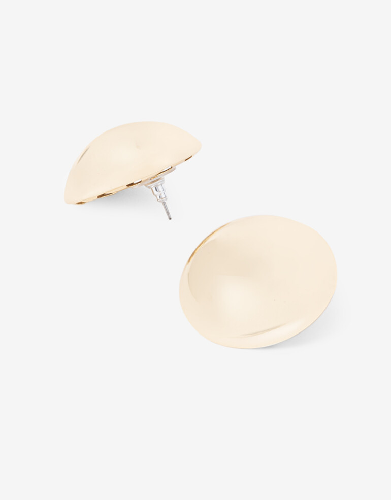 Aros Pasantes Metal Aros Pasantes Media Esfera - Dorado Oro Amarillo