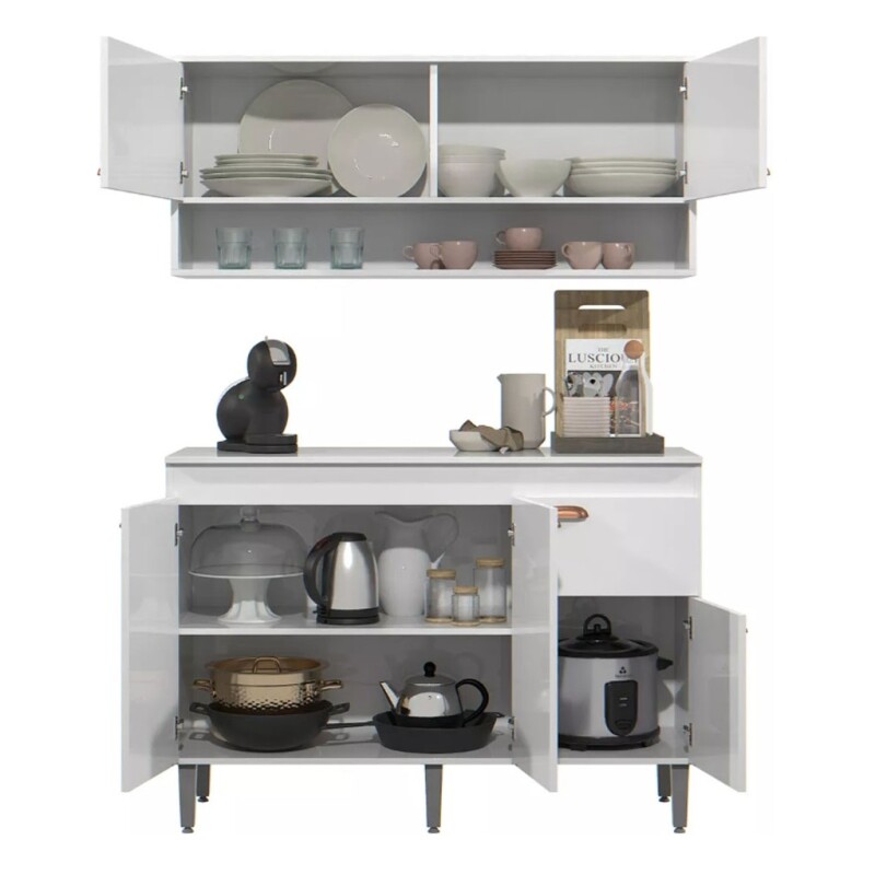 Conjunto Premium Bajo Mesada Con Mueble Aereo Blanco Conjunto Premium Bajo Mesada Con Mueble Aereo Blanco