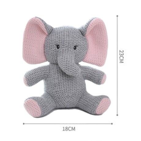 Peluches de Animales Tejidos Crochet c/ Cascabel Bebés Niños Elefante