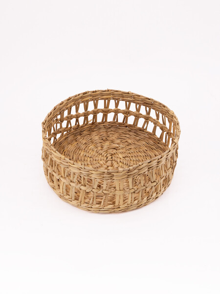 BANDEJA REDONDA TEJIDA MARRON