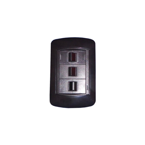Plaqueta de 3 módulos serie SELENE gris SK3327