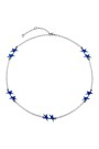 Blue Enameled Icon Necklace Plata